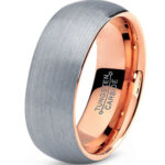 7mm - Men's Gray Ember WeddingRing - 14K Rose Gold Inside